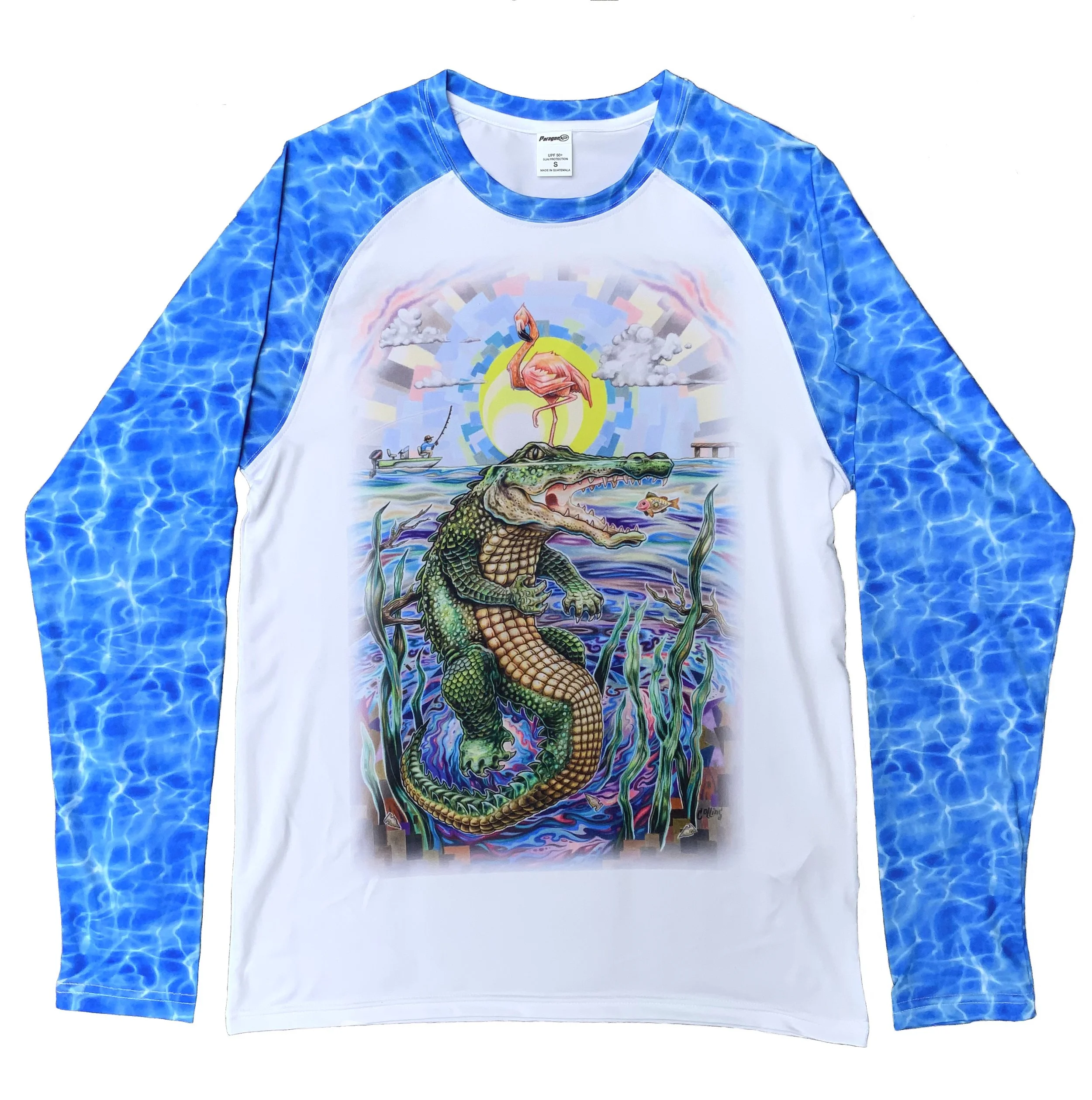 トップス flamingo Quacker Factory Fancy Fauna Sequin Ruched Sleeve Top - QVC.com